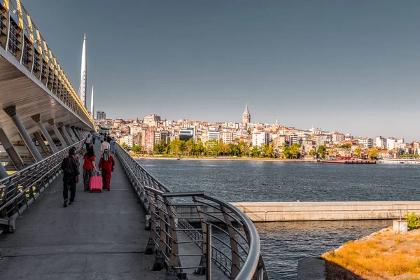 Istanbul Turkey July 2020 Galata Tower Buildings Golden Horn Coast — Stock Photo, Image