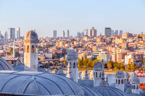 Cidade Panorâmica Istambul Partir Mesquita Suleymaniye Com Vista Para Corno — Fotografia de Stock