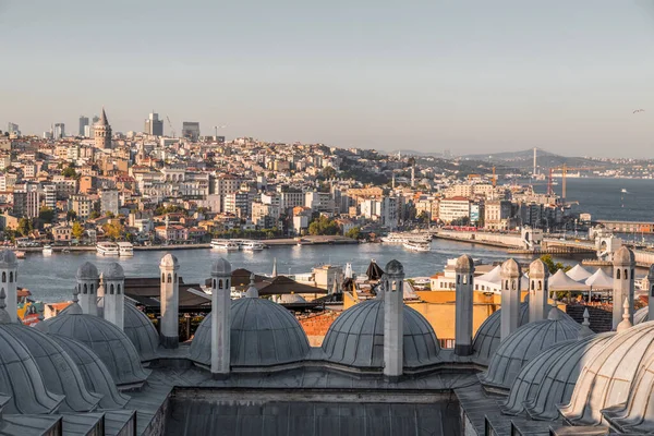 Estambul Turquía Julio 2020 Paisaje Urbano Panorámico Estambul Desde Mezquita — Foto de Stock