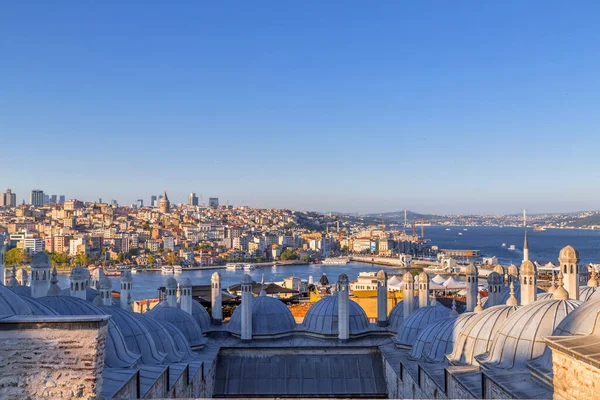 Istanbul Turkey July 2020 Panoramic Cityscape Istanbul Suleymaniye Mosque Overlooking — Stock Photo, Image