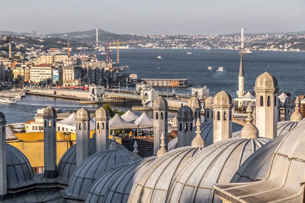 Istanbul Turkey July 2020 Panoramic Cityscape Istanbul Suleymaniye Mosque Overlooking — Stock Photo, Image