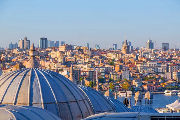 Istanbul Turkey July 2020 Panoramic Cityscape Istanbul Suleymaniye Mosque Overlooking — Stock Photo, Image