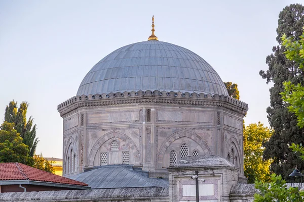 Vista Exterior Túmulo Suleiman Magnífico Lendário Sultão Otomano Lado Mesquita — Fotografia de Stock