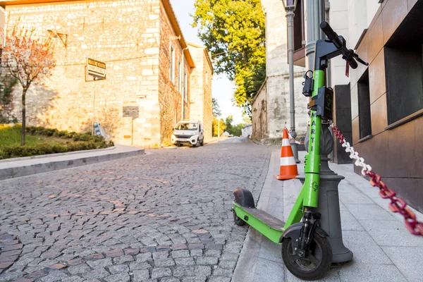 Istanbul Turkey July 2020 Rentable Electric Scooter Turkish Company Marti — Stock Photo, Image