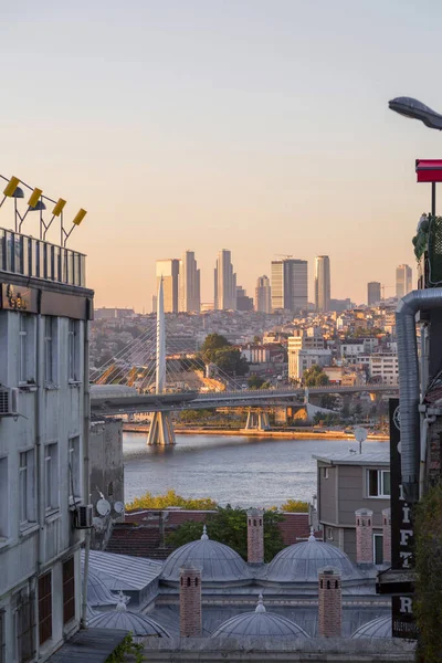 Стамбул Туреччина Липня 2020 Прибережний Вид Золотого Рогу Нового Мосту — стокове фото