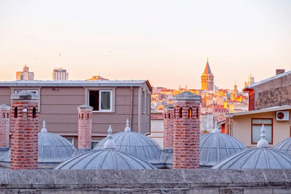 Istambul Turquia Julho 2020 Vista Costa Corno Dourado Torre Galata — Fotografia de Stock