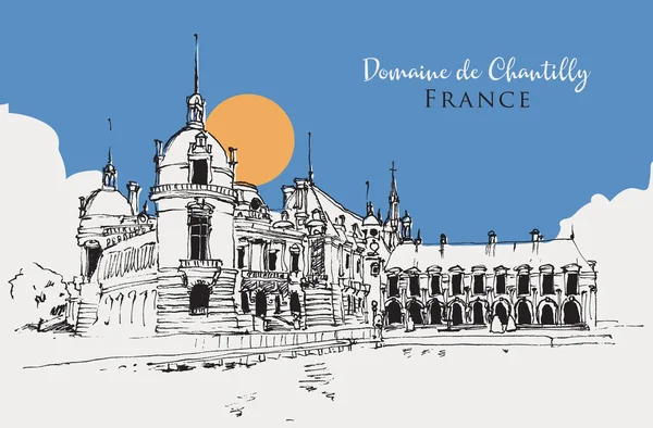 Dessin Vectoriel Illustration Domaine Chantilly France — Image vectorielle