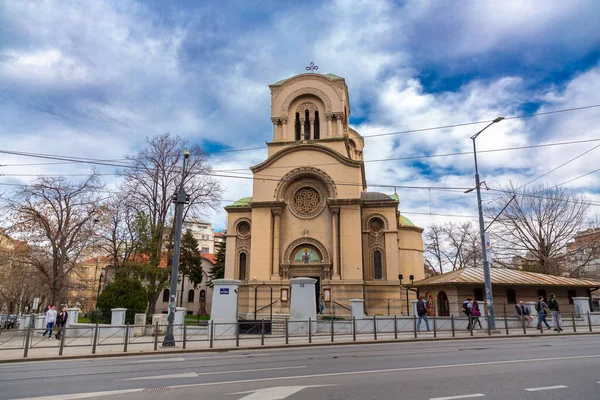 Belgrado Serbia Feb 2024 Iglesia San Alejandro Nevski Una Iglesia — Foto de Stock