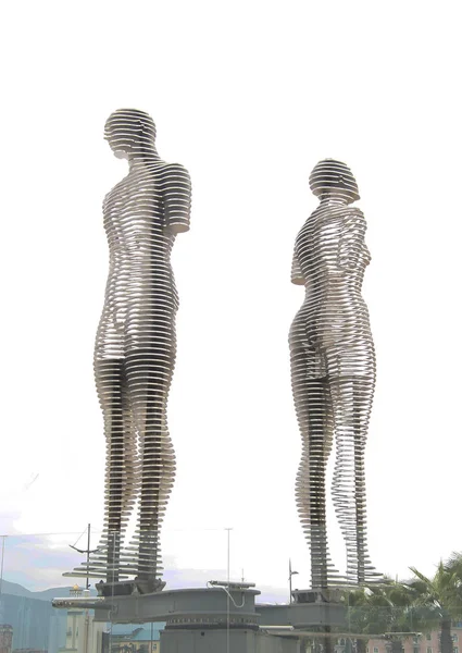 Escultura Movimento Ali Nino Por Tamara Kvesitadze Batumi Aterro Mar — Fotografia de Stock
