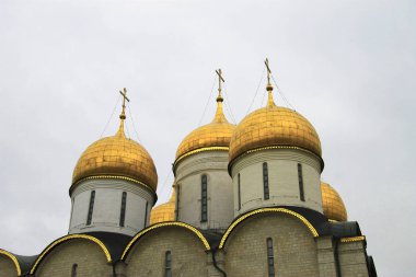 Moskova Kremlin kale ve Kremlin katedral bir sonbahar zaman içinde