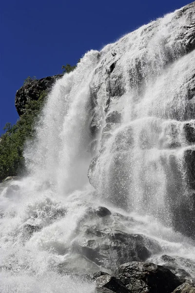 Cachoeira Alibeque Montanhas Dombay Paisagens Norte Cáucaso Posição Vertical — Fotografia de Stock