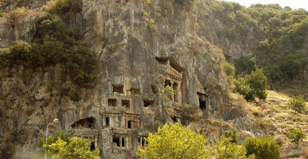 Das Antike Lykische Grabgebäude Felsen Bei Fethiye Türkei — Stockfoto