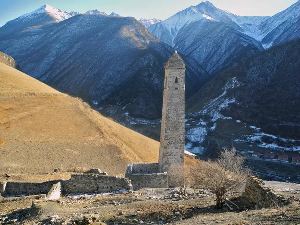 Antigas Torres Inguchétia Arquitetura Antártica Ruínas Norte Cáucaso Federação Russa Fotos De Bancos De Imagens