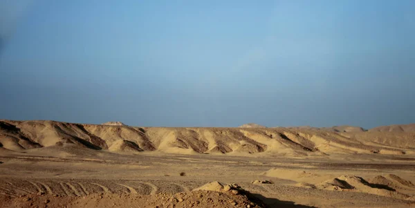 Egyptské Pouště Denní Jasné Modré Nebe Severní Afrika — Stock fotografie