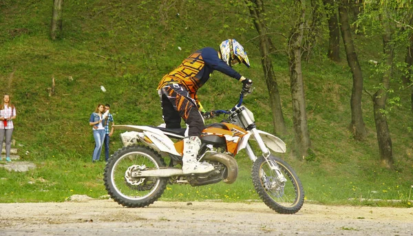 2015 Moto Stuntrider Pilot Stuntrinting Park Pyatigorsk Russian Federation Opening — 스톡 사진