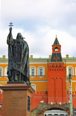 Hieromartyr Ermogen Patrik Moskova ve Alexander Bahçe, Kremlin Moscow, Rusya Federasyonu 19 Ekim 2013 tüm Rusya'da Anıtı