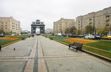 Moskova Rusya Federasyonu Kutuzovsky Caddesi üzerinde Triumphal Arch