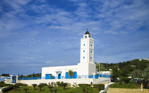 Cidade branca e azul Sidi Bou Said, Tunísia, Norte de África — Fotografia de Stock