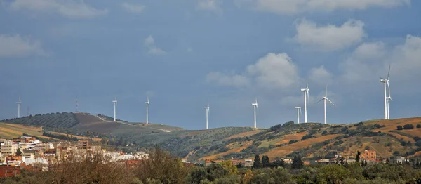 Wind power stations in the desert of Tunisia — Stock Photo, Image