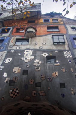 Viyana Avusturya Hundertwasser evin Renkli fassade