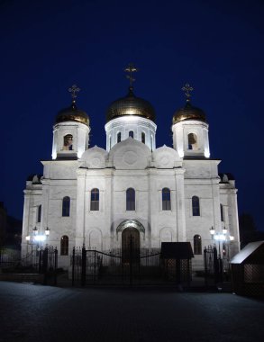 Kışın Pyatigorsk'taki Kurtarıcı İsa Katedrali