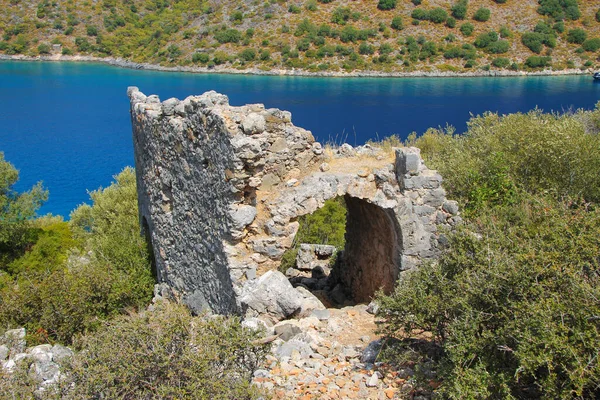 Oude Architectuur Nicholas Eiland Mediterrane Zee Achtergrond Gemiler Eiland Turkije — Stockfoto