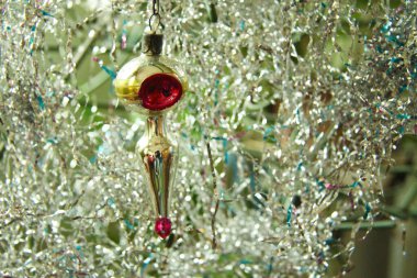 Noel Ağacı 'nın eski cam Noel Ağacı Dekorasyonu Yakından.