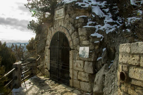 Lermontos Grotto Kış Vakti Pyatigorsk Şehir Simgeleri Mimarisi Kuzey Kafkaslar — Stok fotoğraf