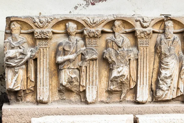 Konya Turkey May 2018 Relief Ancient Sarcophagus Outdoor Yard Konya — Stock Photo, Image