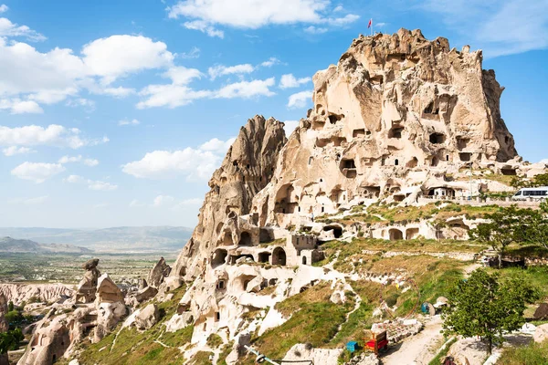 Voyage Turquie Château Uchisar Taillé Dans Roche Cappadoce Printemps — Photo