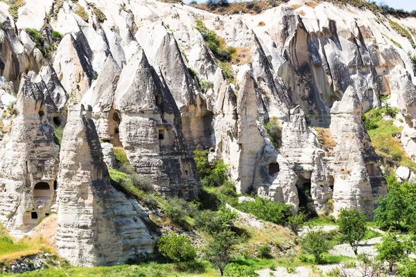 Viaje Turquía Antiguo Asentamiento Monástico Cortado Roca Chimeneas Hadas Rocas — Foto de Stock