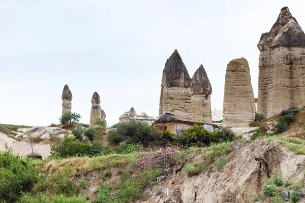 Viaje Turquía Vista Las Rocas Chimenea Hadas Parque Nacional Goreme — Foto de Stock