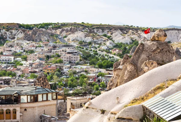 Resa Till Turkiet Bostadshus Goreme Stad Kappadokien Våren — Stockfoto