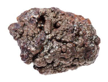 doğal kaya örnek - ham Goethite taş Tharsis, İspanya'dan beyaz arka plan üzerinde izole makro çekim