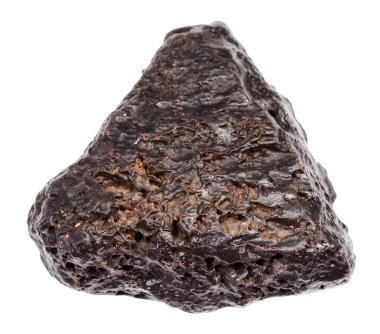 doğal kaya örnek - bir makro çekim zor bir Fas'tan beyaz arka plan üzerinde izole hematit taşı