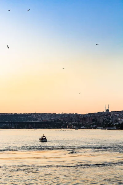 Reizen Naar Turkije Boten Baai Van Gouden Hoorn Istanbul City — Stockfoto
