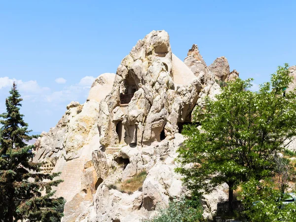 Türkiye Kaya Eski Mağara Kilise Bahar Kapadokya Göreme Town Yakınındaki — Stok fotoğraf