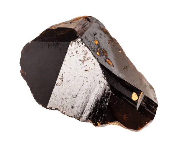 Makroaufnahmen Von Natürlichen Gesteinsproben Brauner Kristall Aus Kassiteritgestein Zinnerz Isoliert — Stockfoto