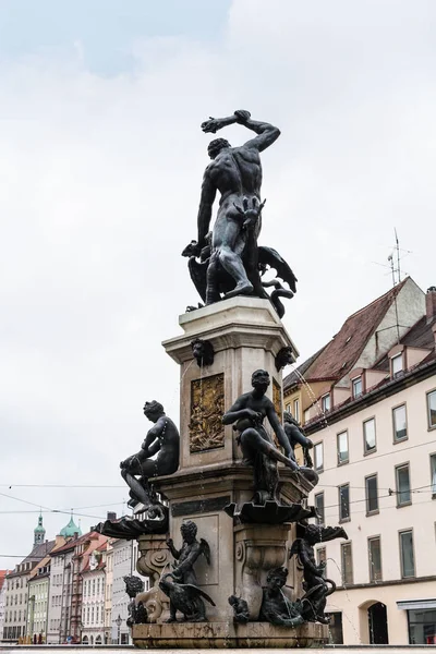Anreise Nach Deutschland Rückseite Des Herkulesbrunnens Der Maximilianstraße Der Augustusstadt — Stockfoto
