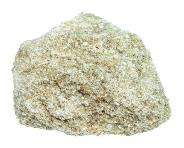 Doğal mineral - kaba Moskof greisen kaya beyaz backgroung Ural Dağları üzerinde izole makro çekim