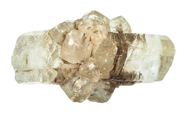 Makroaufnahmen Von Natürlichen Mineralien Raue Fluorit Kristalle Fluorspat Isoliert Auf — Stockfoto