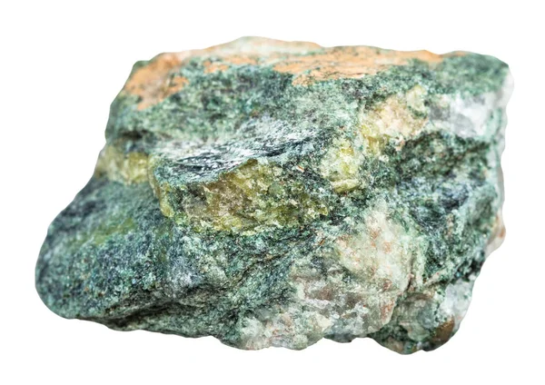 Makrofotografii Naturalne Mineralne Beryl Ostry Rock Białym Tle Biały Backgroung — Zdjęcie stockowe