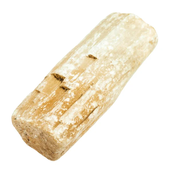 Macroripresa Minerali Naturali Cristallo Selenite Gesso Isolato Sfondo Bianco Dal — Foto Stock
