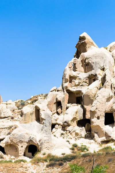 Reise Die Türkei Felsen Gehauene Alte Höhlenkapellen Der Nähe Der — Stockfoto