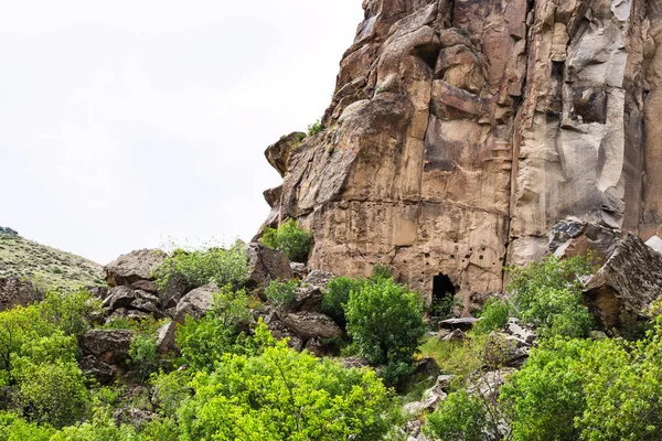 Türkiye Yamaç Eski Mağara Evler Bahar Kapadokya Ihlara Vadisi Aksaray — Stok fotoğraf