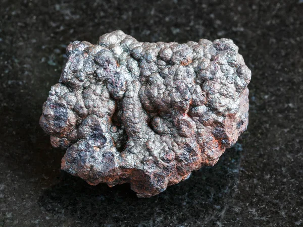 Macro Shooting Natural Rock Specimen Rough Goethite Stone Black Granite — Stock Photo, Image
