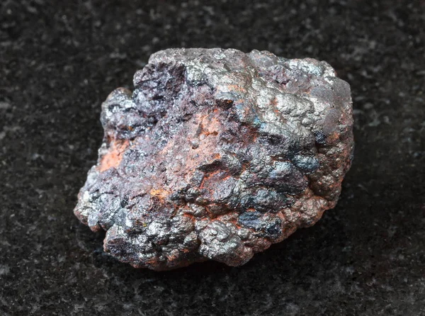 Macro Shooting Natural Rock Specimen Raw Goethite Stone Black Granite — Stock Photo, Image