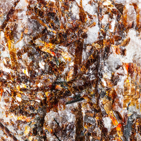 macro shooting of natural texture of Astrophyllite stone from Kola Peninsula