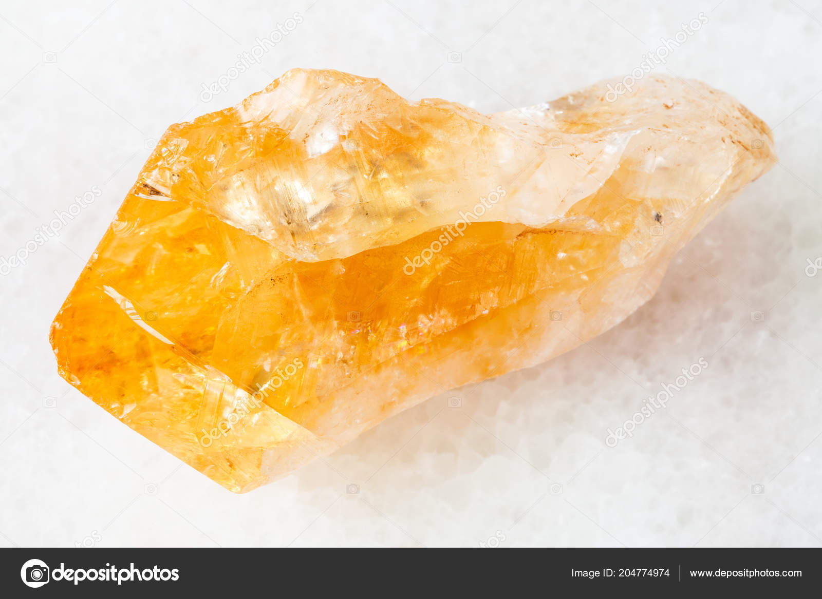 Macro Shooting Natural Rock Specimen Crystal Citrine Yellow Quartz