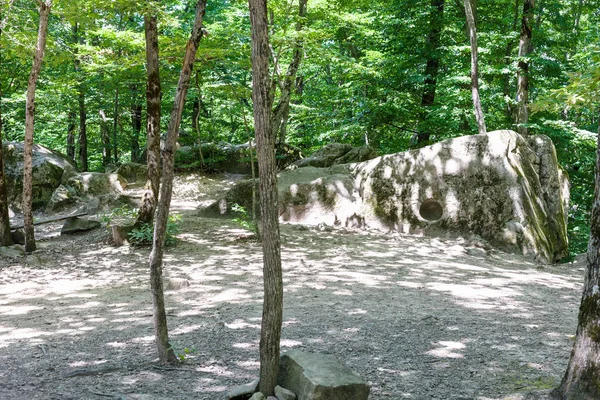 Túra Shapsugskaya Rendhagyó Zone Nézet Őskori Shambala Kőbánya Abinsk Lábánál — Stock Fotó